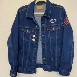 Saved By Grace So. Cal Harvest Threadfast Apparel Unisex denim jean jacket -S